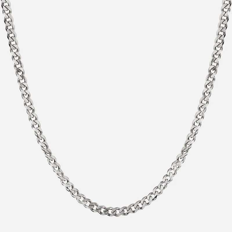 Cuban Mens Silver Chain Necklace