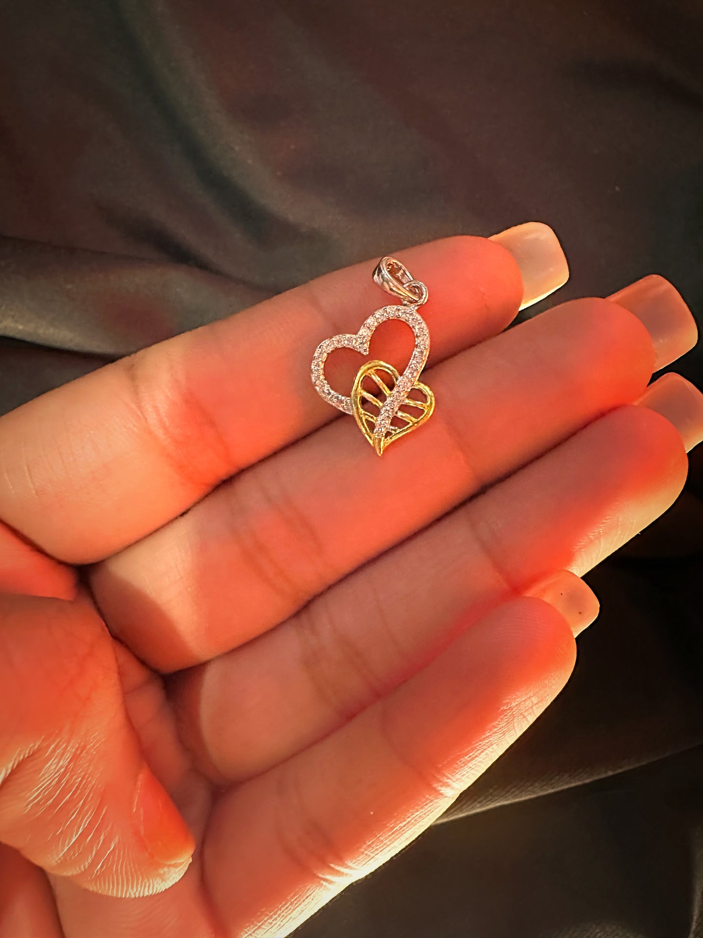 Double Heart Silver Pendant For Women - The Silver Essence