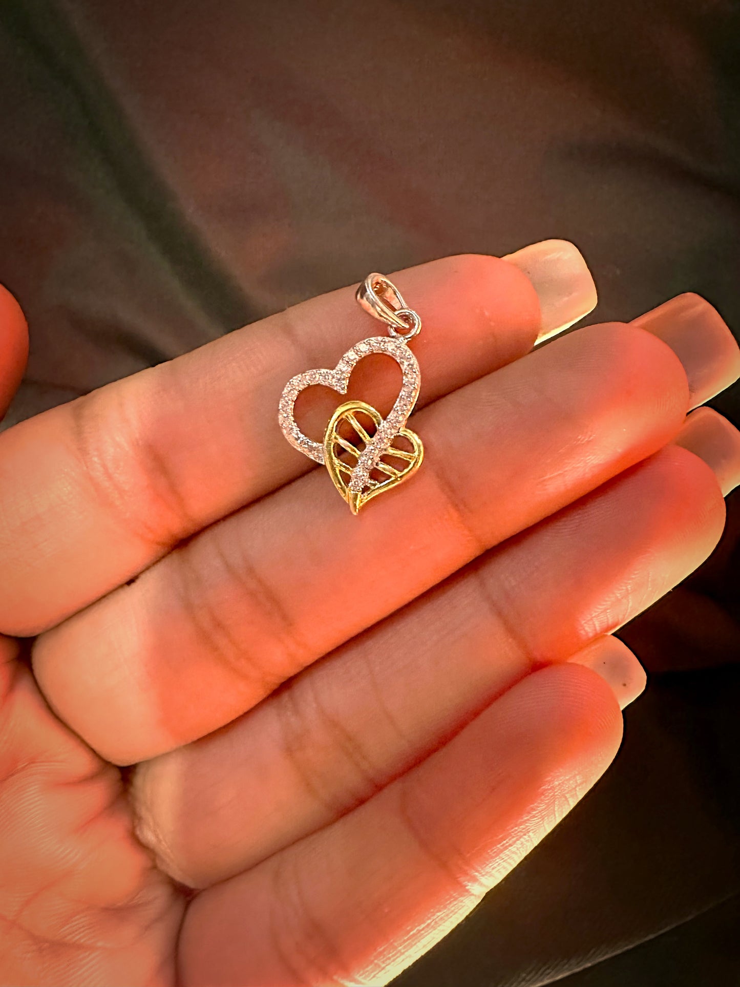 Double Heart Silver Pendant For Women - The Silver Essence