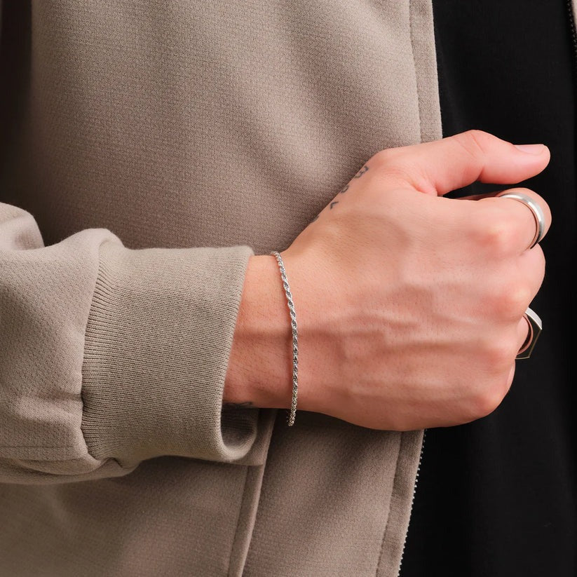 Rope Silver Bracelet For Men – The Silver Essence