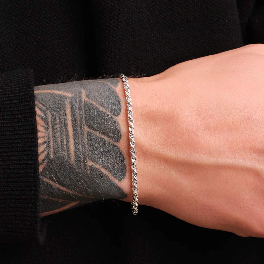 Essential Silver Rope Bracelet For Men