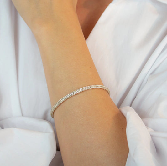 Wheat Chain Silver Bracelet For Women