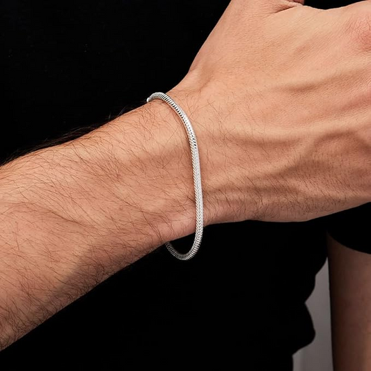 Wheat Chain Silver Bracelet For Men