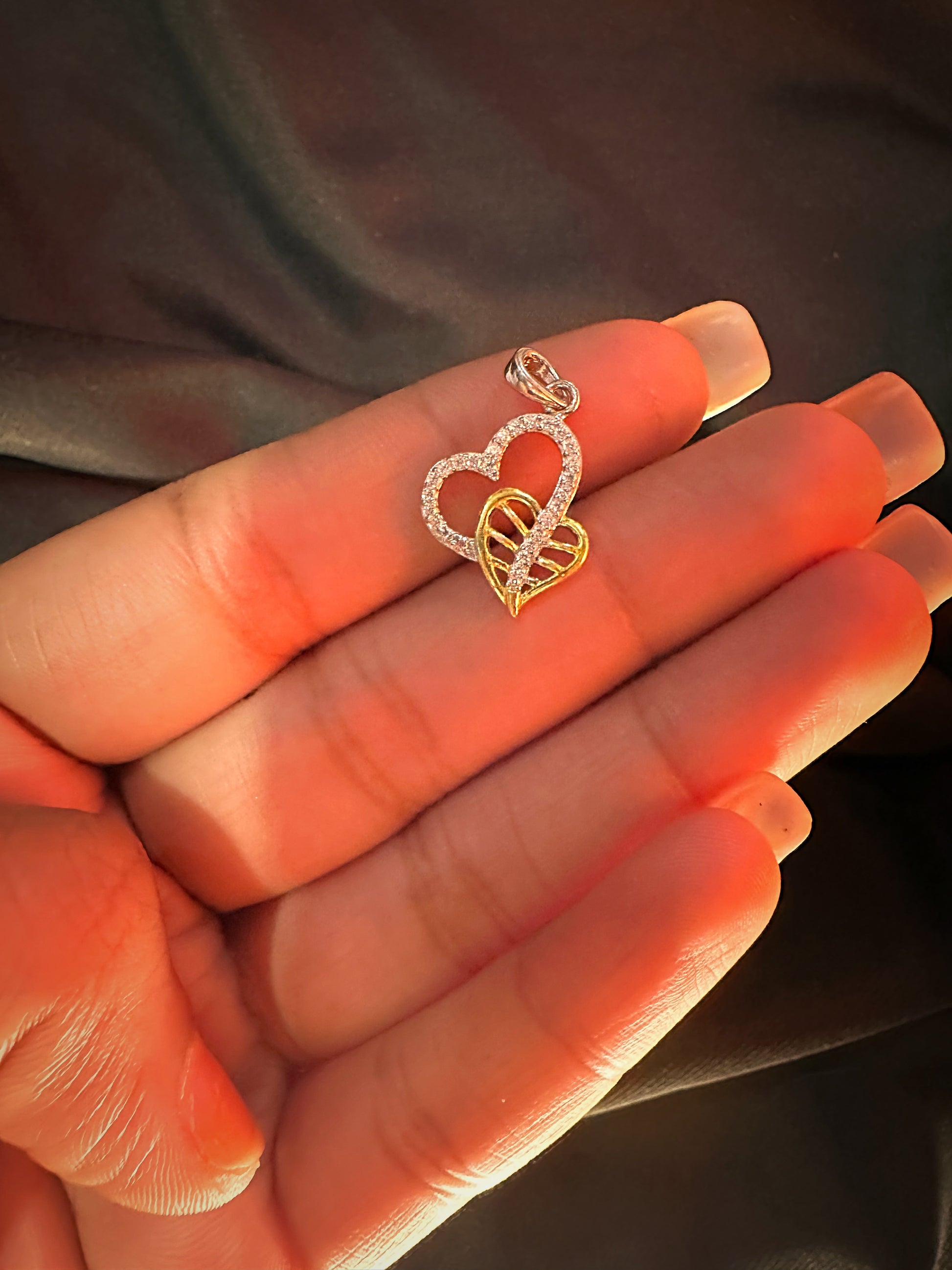 Double Heart Silver Pendant For Women - The Silver Essence