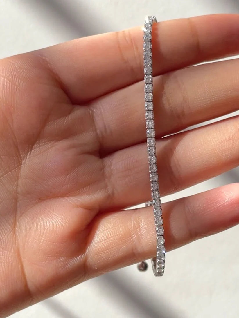 Bevelled Curb Link Silver Bracelet For Women
