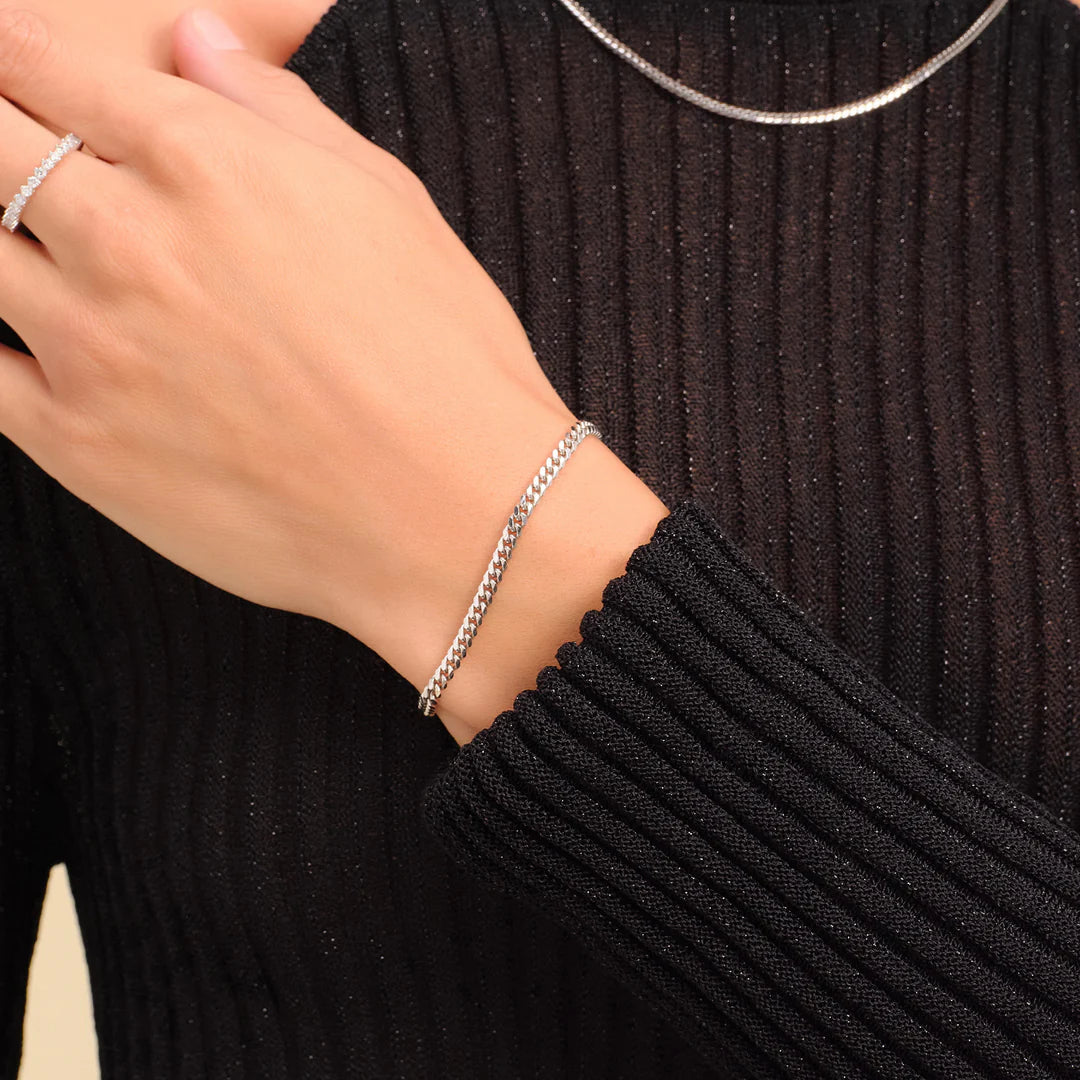 Curv Silver Bracelet For Women
