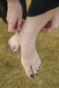 Gleaming Silver Links Anklet For Women