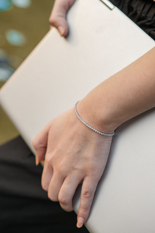 Bevelled Curb Link Silver Bracelet For Women