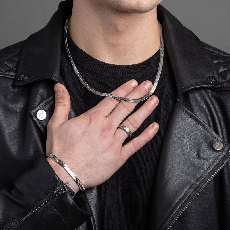 Herringbone Silver Chain for men