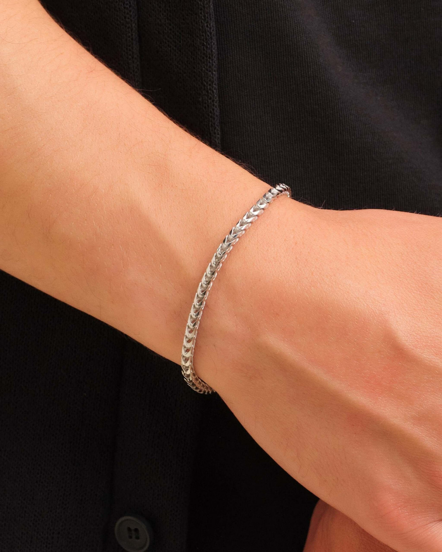 Franco Silver Bracelet For Men