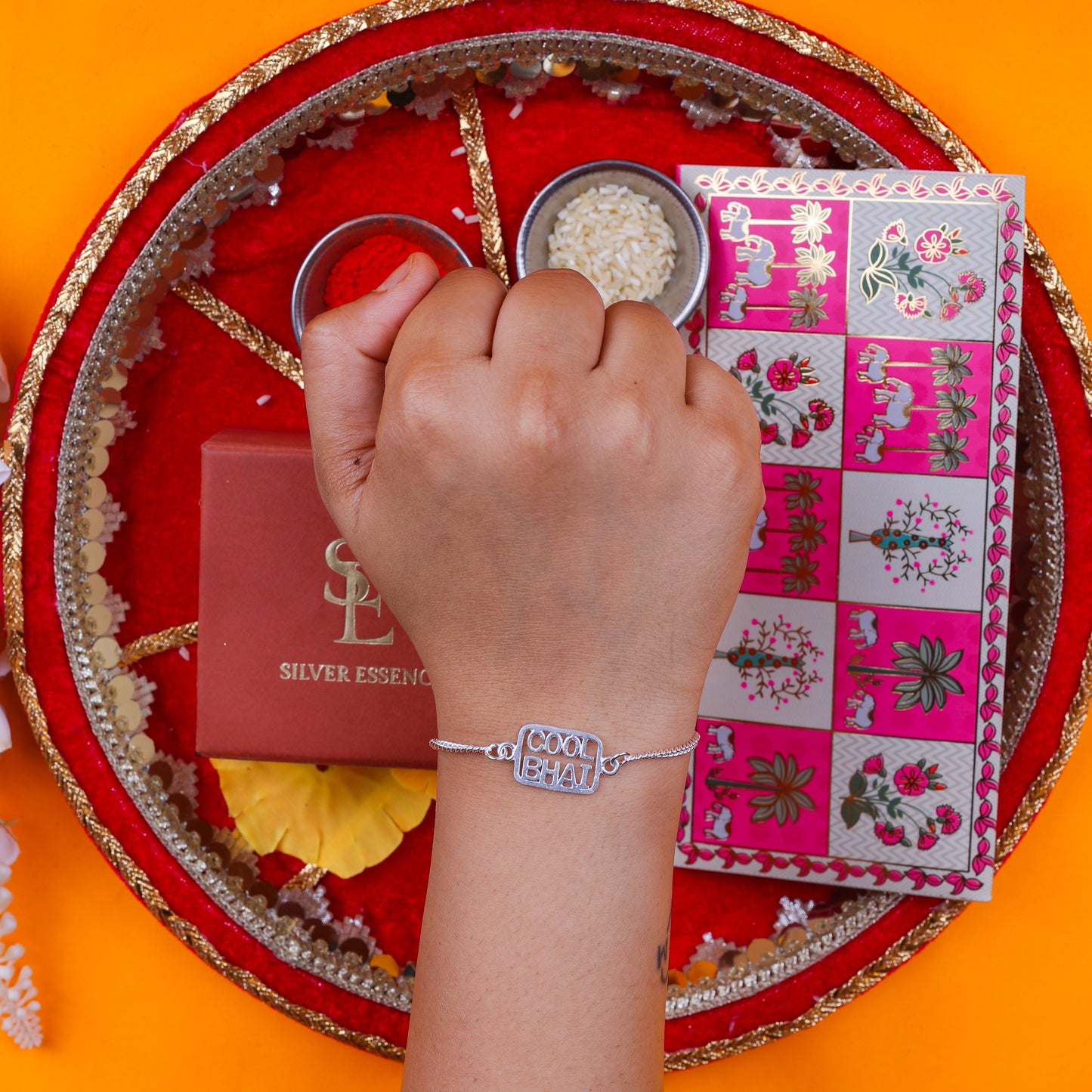 Cool Bhai Silver Rakhi For Men