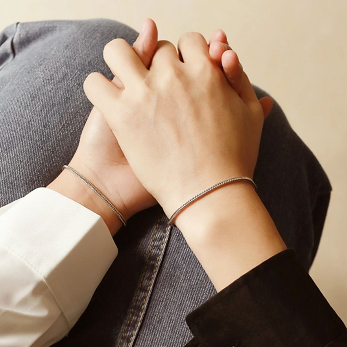 Wishingtone Silver Couples Bracelets