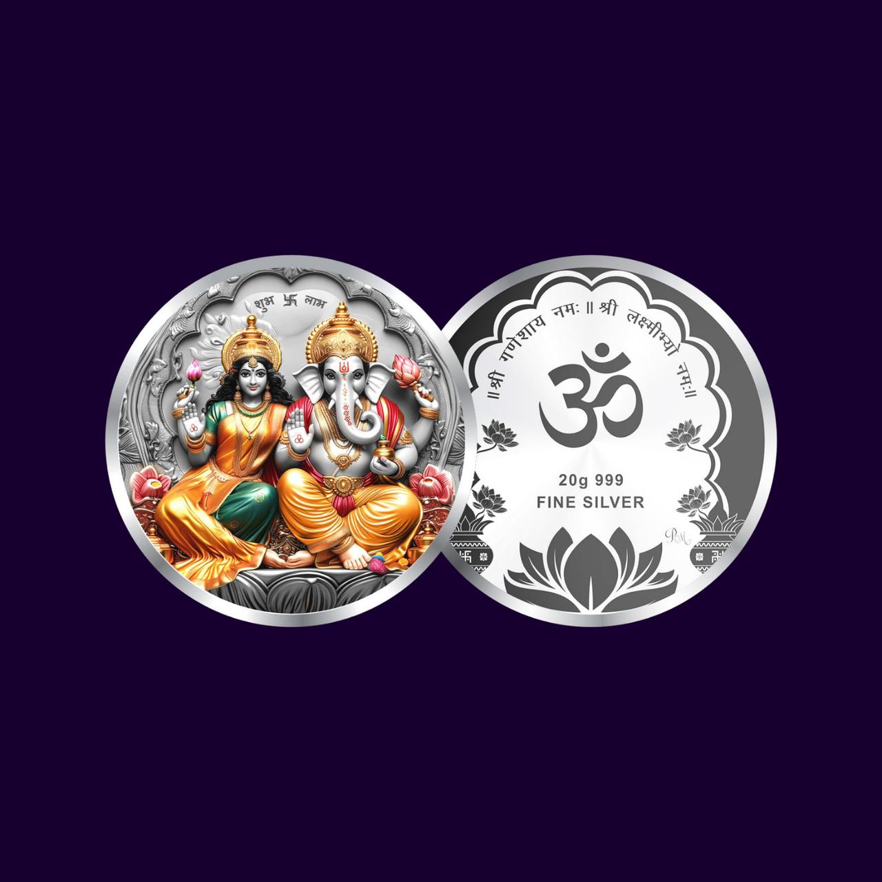Laxmi Ganesh 999 Silver Coin