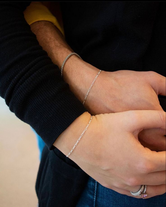 fig Duo Silver Couples Bracelets