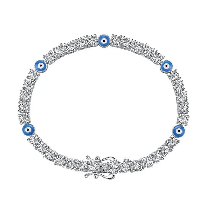 Protector's Gleam Silver Evil Eye Bracelet For Women