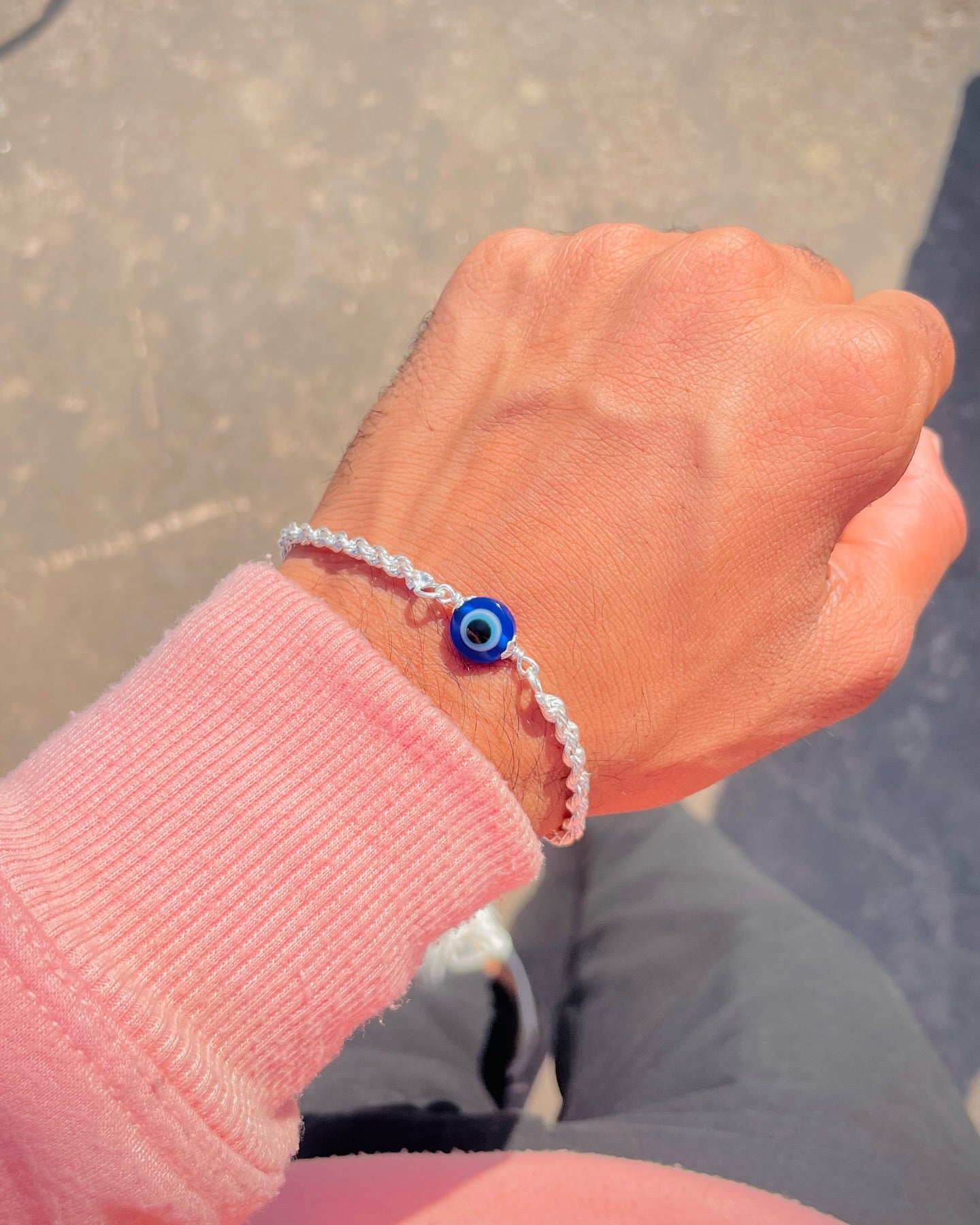 Silver Evil Eye Ropania Bracelet for Men