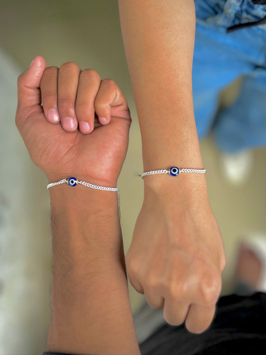 Evil Duo Silver Couples Bracelets