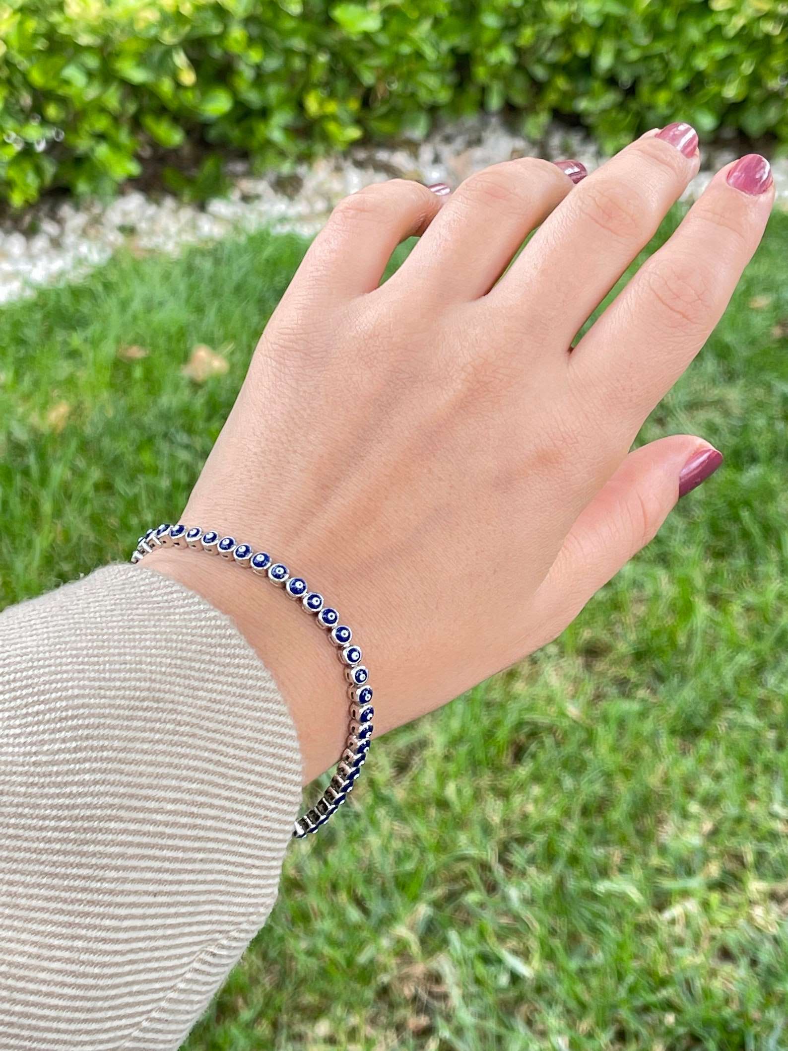 Sacred Silver Eye Silver Evil Eye Bracelet For Women
