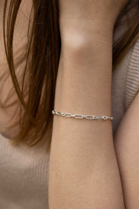J Paper Silver Bracelet For Women