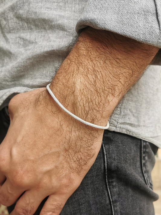 Wheat Chain Silver Bracelet For Men