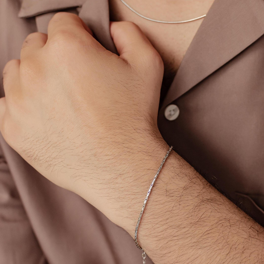Silver Tbar Bracelet For Men
