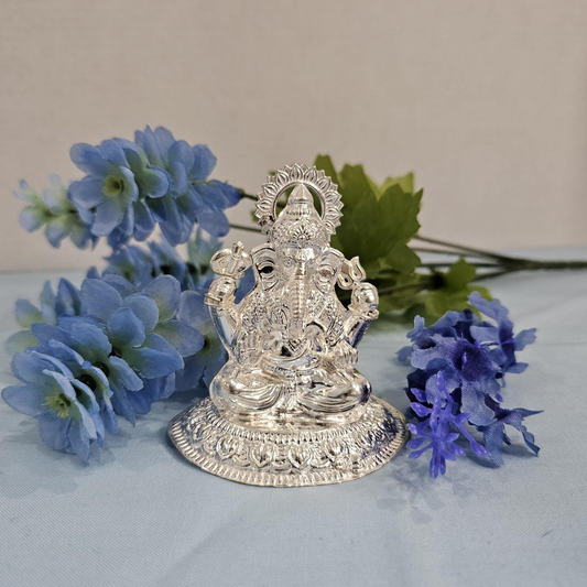 God Gaanesh Silver Idol