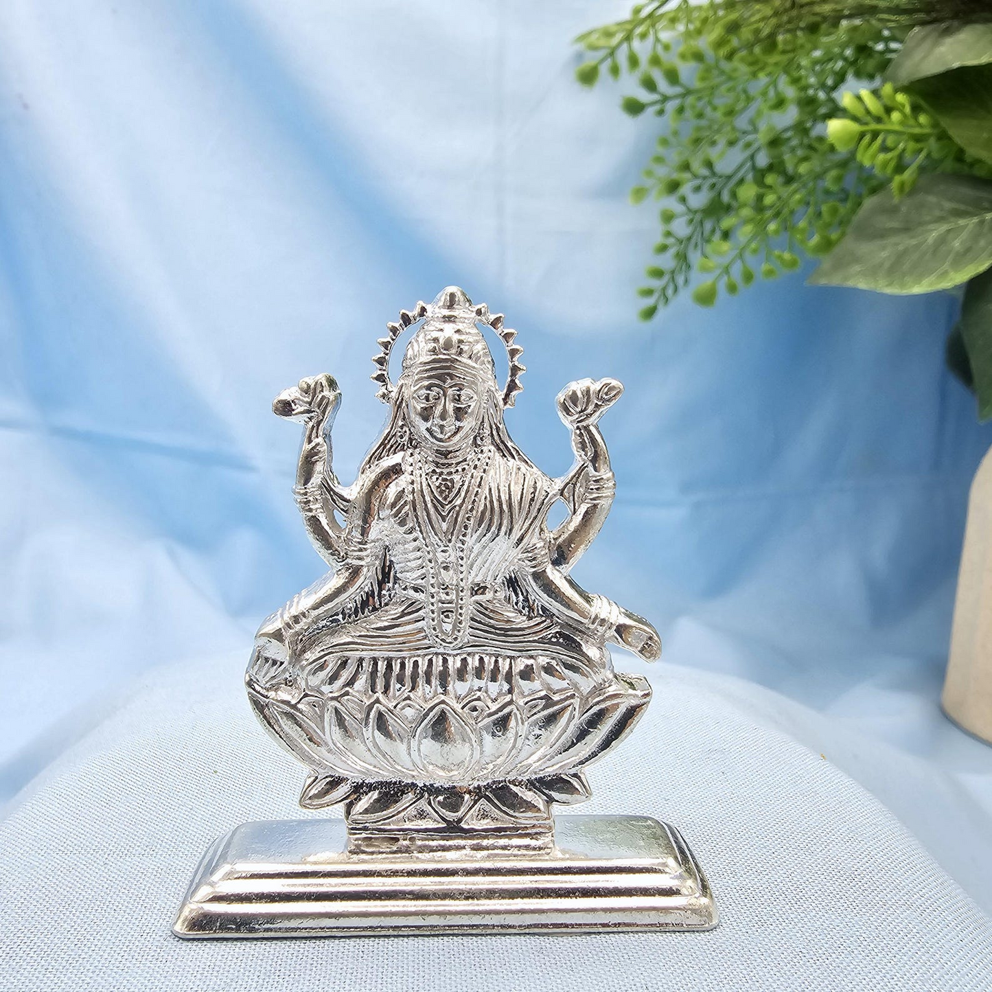 Goddess Laxmi Silver Idol