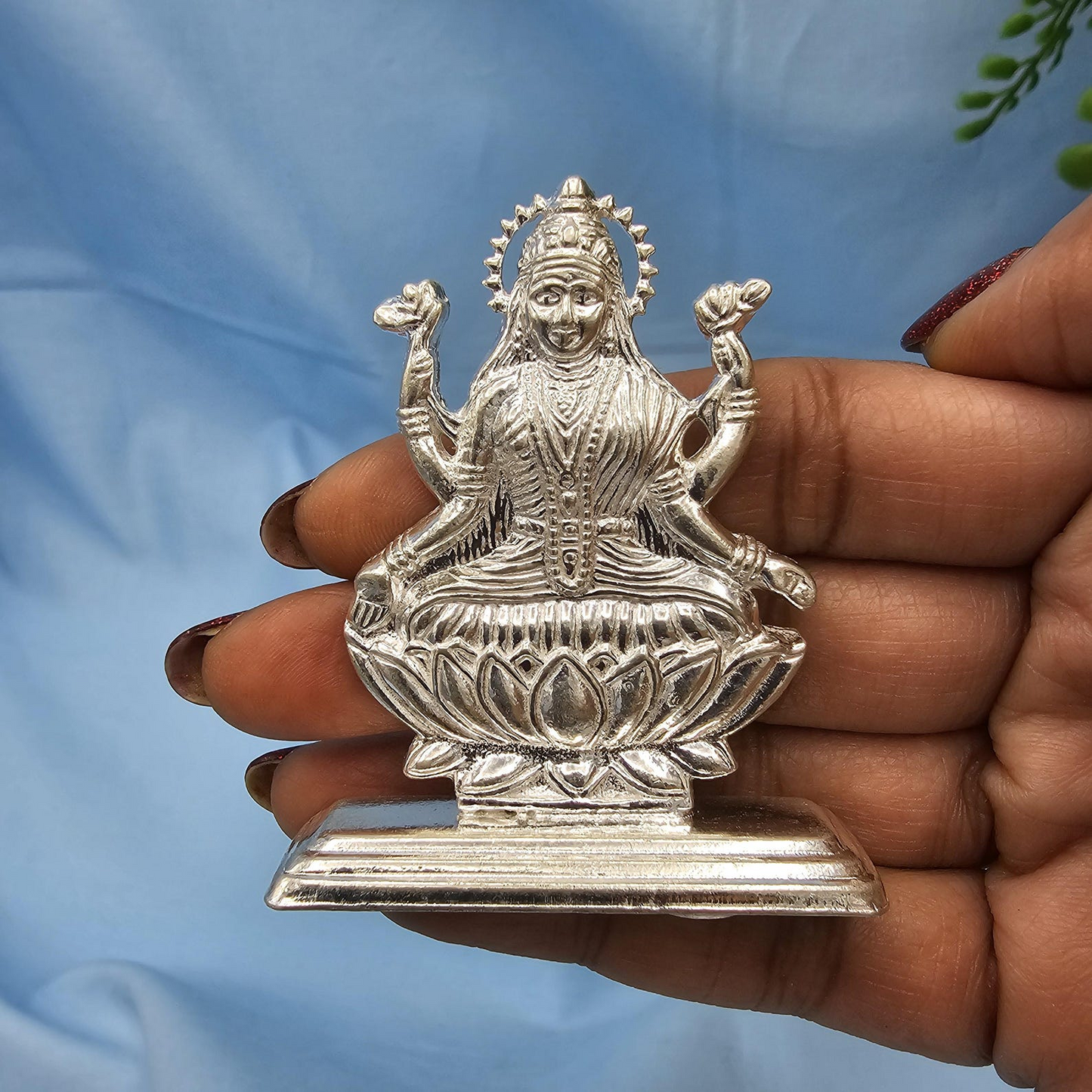 Goddess Laxmi Silver Idol