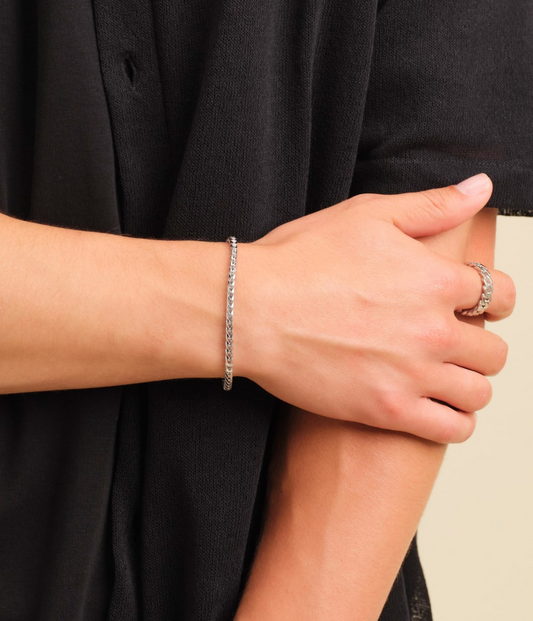 Franco Silver Bracelet For Men
