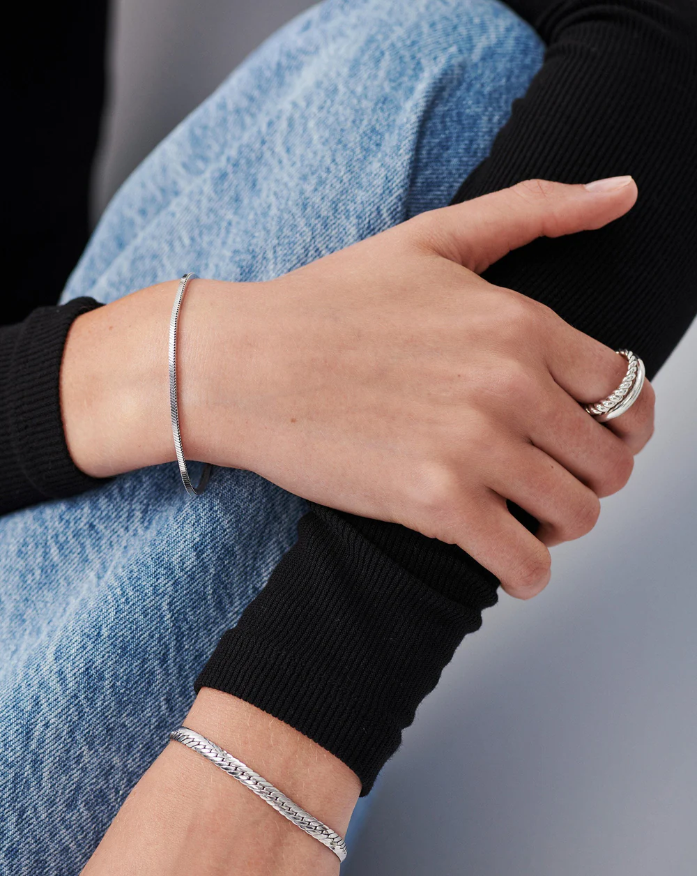 595838 Square Snake Silver Bracelet For Women – The Silver Essence