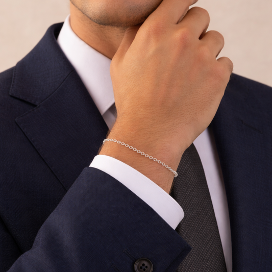 Silver Tubar Bracelet For Men