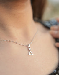 Gleaming Initials Silver Pendant For Women