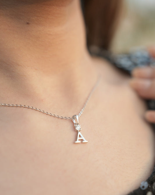 Gleaming Initials Silver Pendant For Women