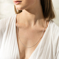 Cuban Women's Necklace Silver Chain