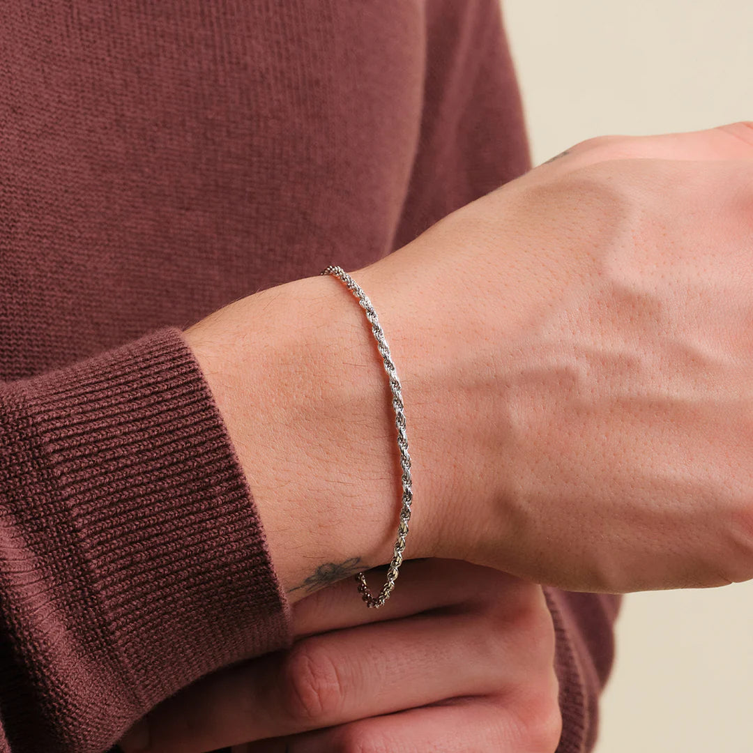 Thin silver bracelet store mens