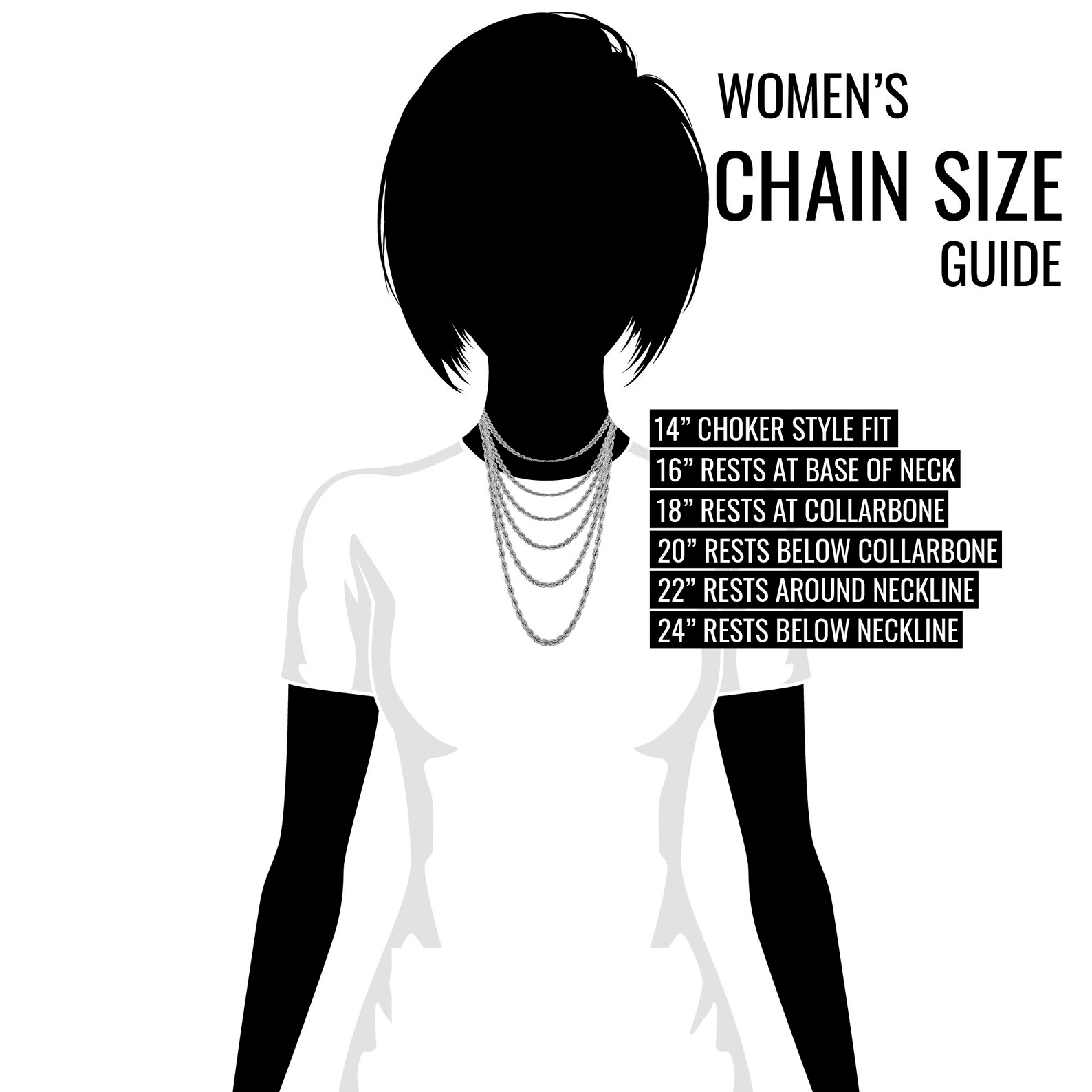 J Figaro Silver Chain For Women