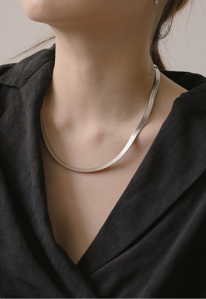 St. Christopher Herringbone Choker in Silver // Get Back Necklaces