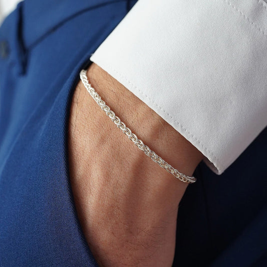 Men's Silver Rope Bracelets - The Silver Essence